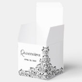 黒いエレガント渦巻き形と花キンチェニェラ フェイバーボックス (オープン)