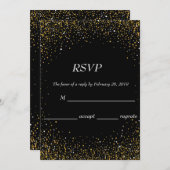 黒いエレガント背景に星の塵 (正面/裏面)