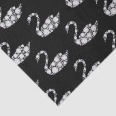 黒いエレガント背景に白いダイヤモンドの白鳥 薄葉紙 (詳細)