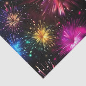 黒いエレガント背景に虹の花火 薄葉紙 (詳細)