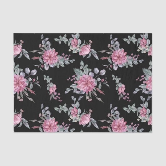 黒いエレガント背景の水色ポイント 薄葉紙 (正面)