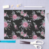 黒いエレガント背景の水色ポイント 薄葉紙 (クラフト)