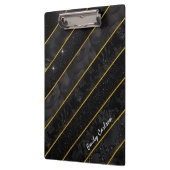 黒いエレガント金ゴールドきらびやかな幾何学的 クリップボード (左)