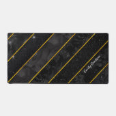 黒いエレガント金ゴールドきらびやかな幾何学的 デスクマット (正面)