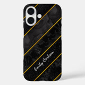 黒いエレガント金ゴールドきらびやかな幾何学的 Case-Mate iPhoneケース (裏面)