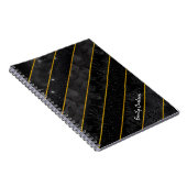 黒いエレガント金ゴールドのキラキラの幾何学的なスケッチブック ノートブック (右側)