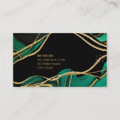 黒いエレガント金ゴールドグリーンゲート 名刺 (裏面)