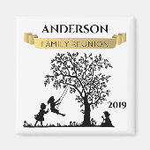 黒いエレガント金ゴールドファミリー懇親会お土産プレゼント マグネット (正面)