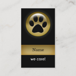 黒いエレガント金ゴールドポープリントペット名刺 名刺