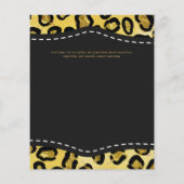 黒いエレガント金ゴールド予算の結婚式の招待 (裏面)