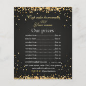 黒いエレガント金ゴールド価格表フライヤー チラシ (正面)