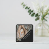 黒いエレガント額縁の木製スタイルの樹皮の幹 スクエア名刺 (スタンド正面)