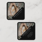 黒いエレガント額縁の木製スタイルの樹皮の幹 スクエア名刺 (正面/裏面)