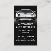 黒いエレガントwhitモバイル自動車の洗車詳細 名刺 (正面)