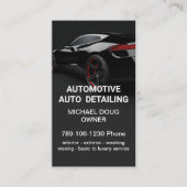 黒いエレガントwhitモバイル自動車洗浄QRコード 名刺 (正面)