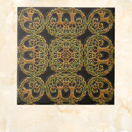 黒いエンボスパタフェイクーン上の二重木 タイル