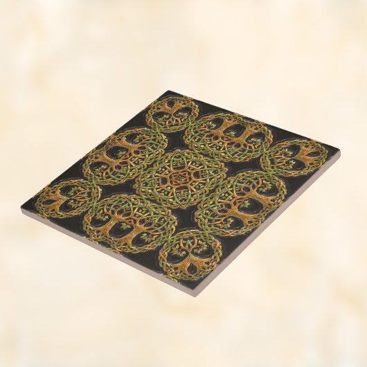 黒いエンボスパタフェイクーン上の二重木 タイル