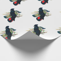 黒いオウムのギフト用包装紙