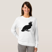 黒いオウムのシルエット Tシャツ (正面フル)