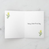 黒いオウムのバレンタインのかわいいカード サンキューカード (内部)