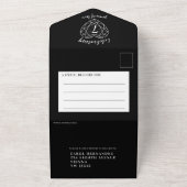 黒いオニキスの7周年結婚記念日の出欠連絡の写真 オールインワン招待状 (外側)