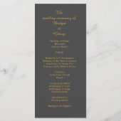 黒いオニキスモダンヴィンテージデコ結婚式 プログラム (裏面)