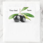 黒いオリーブが2つ 長方形シール (バッグ)