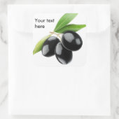 黒いオリーブが3つ スクエアシール (バッグ)