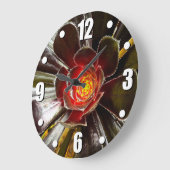 黒いオレンジ色のはっきりした吸汁性のモダン写真 ラージ壁時計 (傾斜)