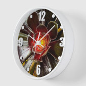 黒いオレンジ色のはっきりした吸汁性のモダン写真 壁時計 (傾斜)