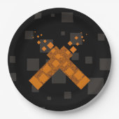 黒いオレンジ色のカルトのクロス異教のトーチ火災ダークアート ペーパープレート (正面)