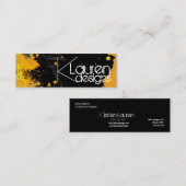 黒いオレンジ色の抽象芸術スキニー名刺 スキニー名刺 (正面/裏面)