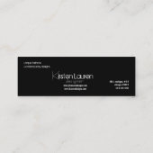 黒いオレンジ色の抽象芸術スキニー名刺 スキニー名刺 (裏面)