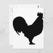 黒いオンドリのアイコン ポストカード (正面/裏面)