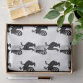 黒いオンドリのシルエットのティッシュペーパー 薄葉紙 (ギフト)