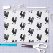 黒いオンドリのシルエットのティッシュペーパー 薄葉紙 (クラフト)