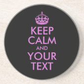 黒いオーキ保ンの静けさとテキスト コースター (正面)