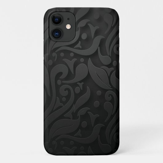 黒いオーナメントテクスチャCase-Mateがほとんど存在しない Case-Mate iPhoneケース (裏面)