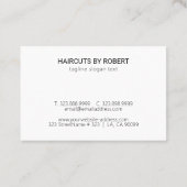 黒いオーナメントヘアカットのロゴ 名刺 (裏面)