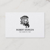 黒いオーナメントヘアカットのロゴ 名刺 (正面)