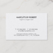 黒いオーナメントヘアカットのロゴ 名刺 (裏面)