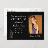 黒いオープンハウスの葉書 インビテーションポストカード (正面/裏面)