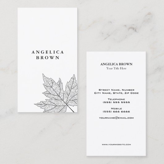 黒いカエデの葉の名刺 名刺 (正面/裏面)