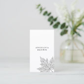 黒いカエデの葉の名刺 名刺 (スタンド正面)