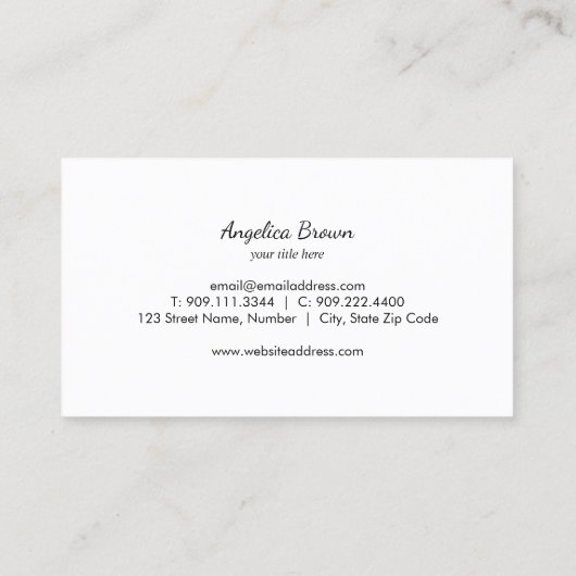 黒いカエデの葉の名刺 名刺 (裏面)