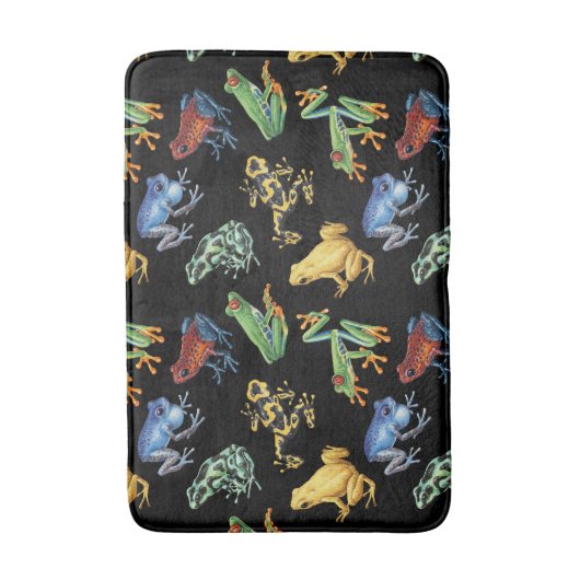 黒いカエル バスマット (正面縦)