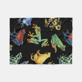 黒いカエル フリースブランケット (正面(横))