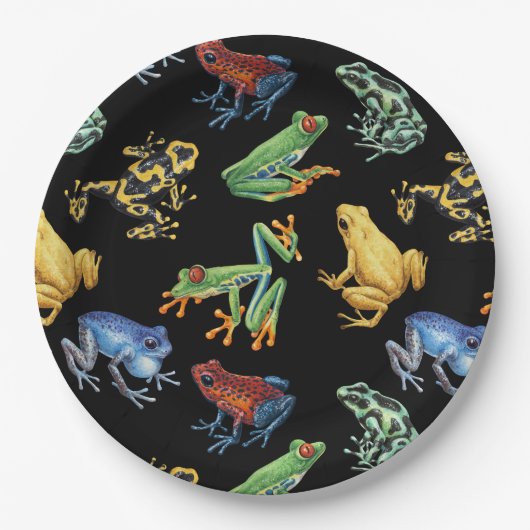 黒いカエル ペーパープレート (正面)