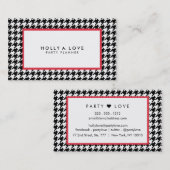 黒いカスタマイズ可能な千鳥格子のな# 2% pipe%及び白| 名刺 (正面/裏面)