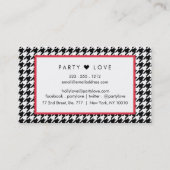 黒いカスタマイズ可能な千鳥格子のな# 2% pipe%及び白| 名刺 (裏面)